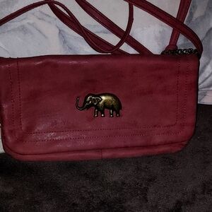 Red Elephant Accent Crossbody Bag